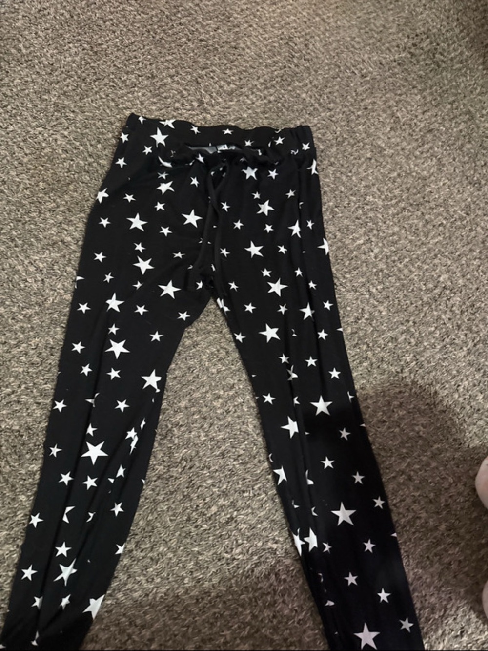 Xhilaration Black Leggings with White Star Pattern